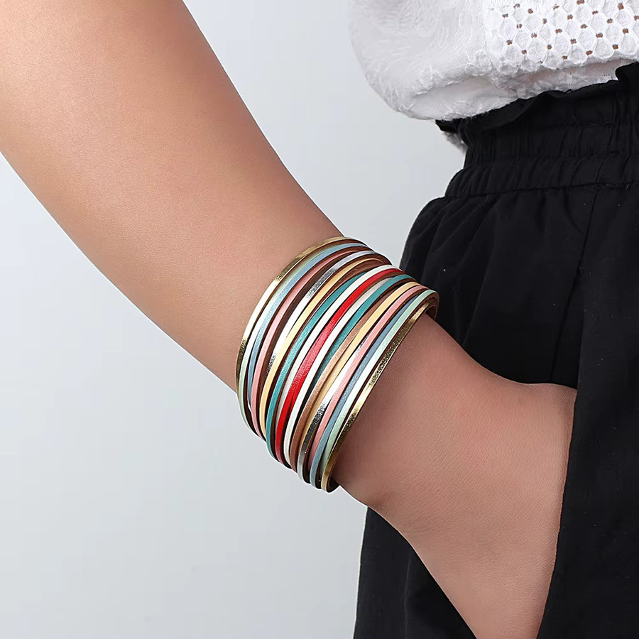 ALLYES Armband, Leder, Bunt, Boho, Unisex - Bild 2