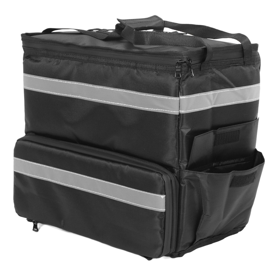 TOMTOP JMS Lebensmittel Lieferrucksack aus wasserdichtem 1680D Oxford Tuch, isolierte Pizza Tasche, Schwarz - Bild 2