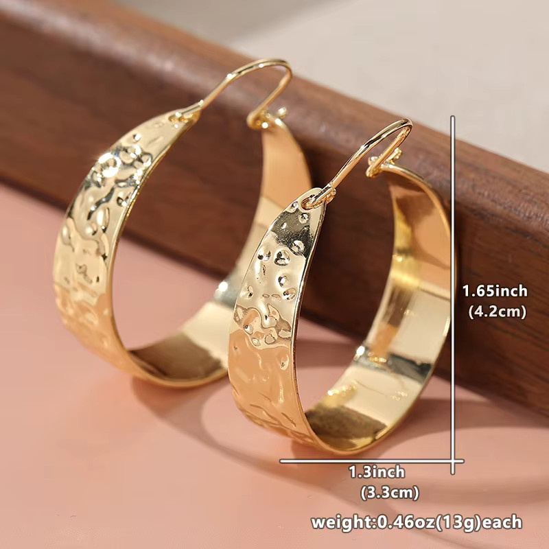 Creolen Gold, Geometrie Muster, Damen - Bild 1