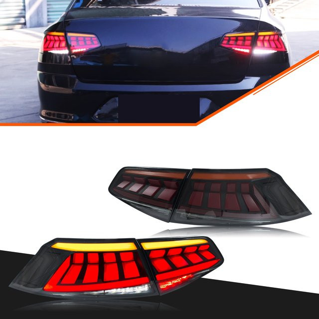 LED-Rückleuchten Set mit sequentiellem Blinker für Volkswagen VW Passat B8 2016-2019 TDI TSI Limousine in Rot - Bild 1