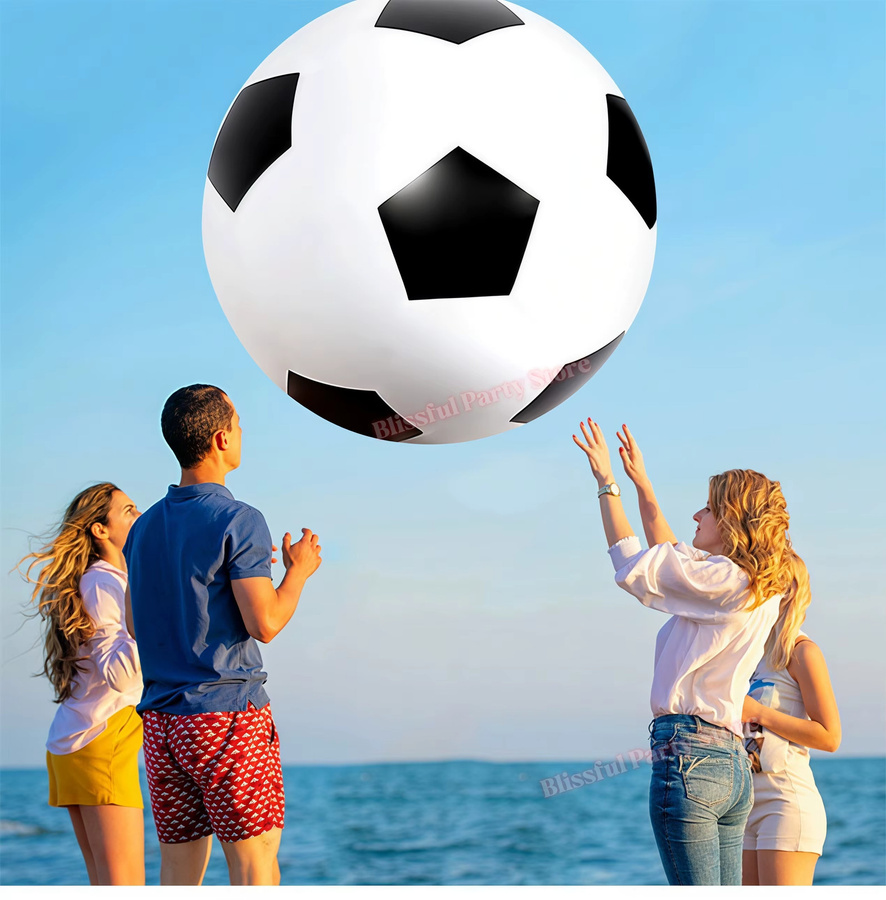 Potdemiel Aufblasbarer Fußball, Zubehör, Kunststoff, PVC, weiß - Bild 3