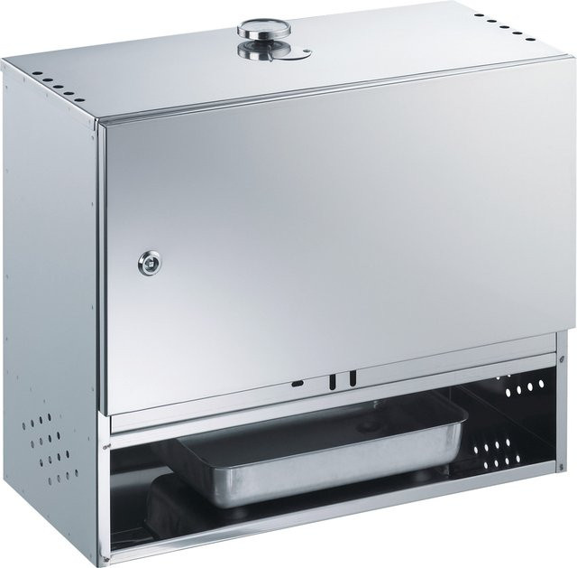 Peetz Edelstahl-Räucherofen 990 in Silber mit Thermometer für 4 bis 10 Fische liegend - Bild 1