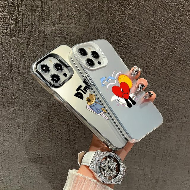 DTMF Bad Bunny Handyhülle für iPhone 17 16 15 14 13 12 11 Pro Max Plus 17 Air, stoßfest mit matter Rückseite, Transparent/Weiß - Bild 1