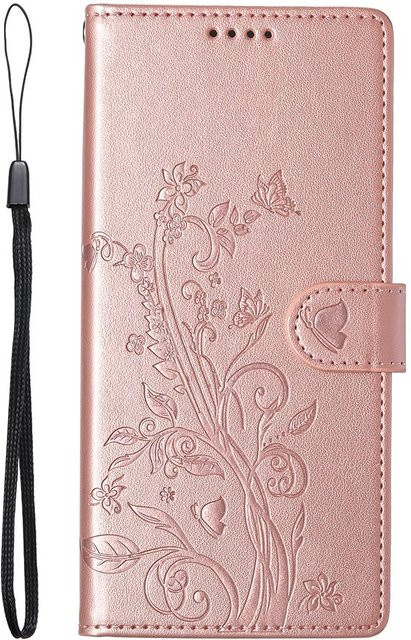Flip-Ledertasche mit Kartenhalter für Samsung Galaxy S26 S25 S24 S23 S22 S21 S20 S10 Ultra FE in Pink - Bild 1