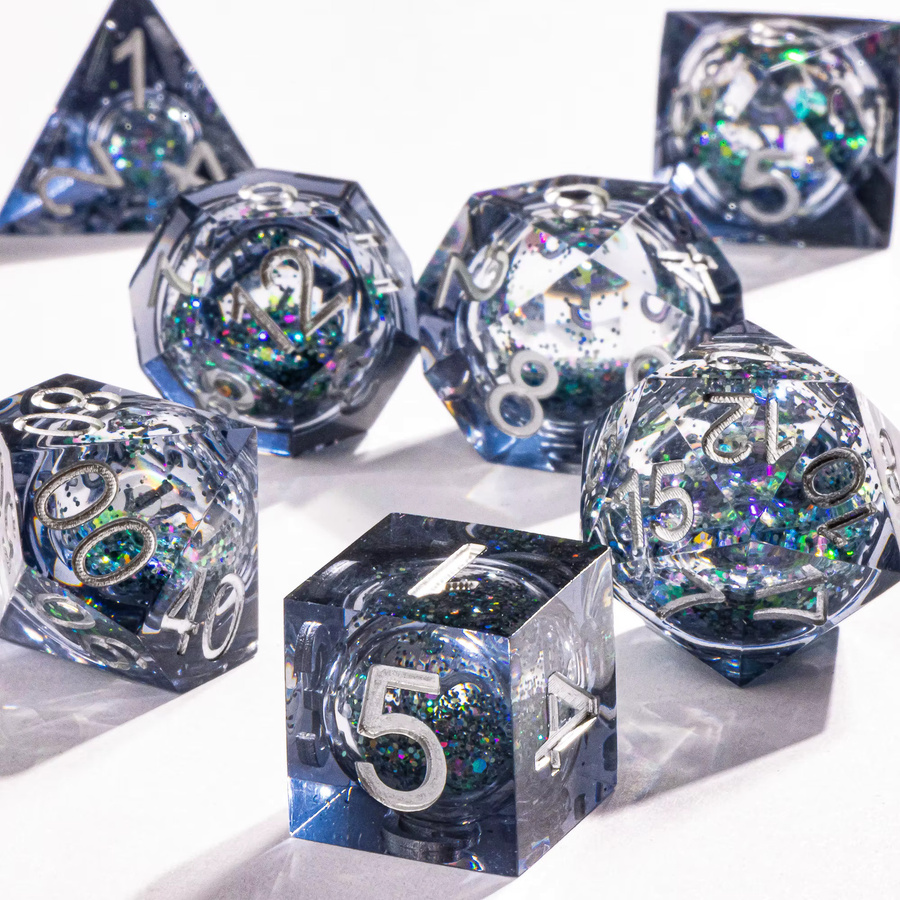 GSF Galaxy RPG Würfelset, Handgefertigte Pailletten-Würfel, Weltraum, Bunt / Mehrfarbig - Bild 6