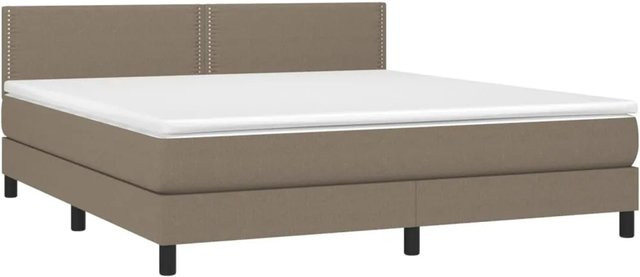 vidaXL Boxspringbett mit Matratze in Beige, Hybrid-Bett mit LED-Unterbettbeleuchtung und USB-Ladeport, B/T/H: 180 x 200 x 78 cm - Bild 1
