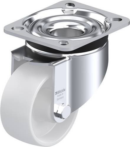 Blickle LK-PO 82G Lenkrolle aus verzinktem Stahl und Kunststoff, Rad-Durchmesser: 80 mm, Tragfähigkeit: 230 kg, Farbe: Weiß - Bild 1