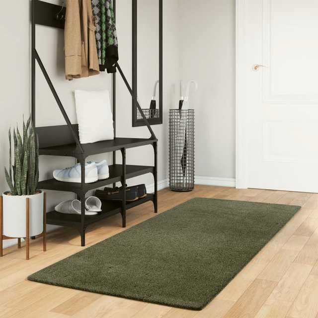 vidaXL Teppich HUARTE Kurzflor in Grün, Waschbar und Rutschfest, B/T: 80 x 200 cm - Bild 3