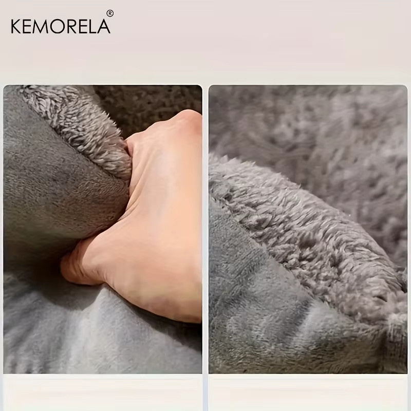 KEMORELA Orthopädisches Haustierbett mit Rückenlehne für Katzen und kleine Hunde, Plüsch-Sofa aus Polyester in Grün - Bild 2