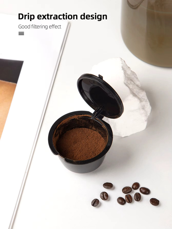 Wiederverwendbare Kaffeekapseln für Nespresso und Dolce Gusto, nachfüllbare Kaffeepods aus Kunststoff in Braun - Bild 5