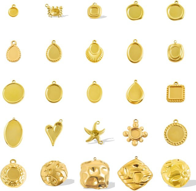 Charms Anhänger Edelstahl, Vergoldet, Gold, Unisex - Bild 1