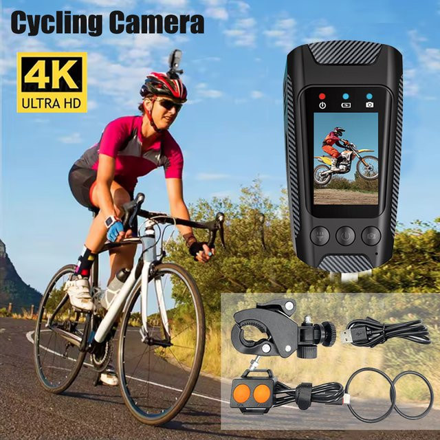 Luxuglow Action Kamera in Schwarz mit 2 Zoll Bildschirm, 4K 60fps und 20MP für Fahrrad, Motorrad und Helm - Bild 1