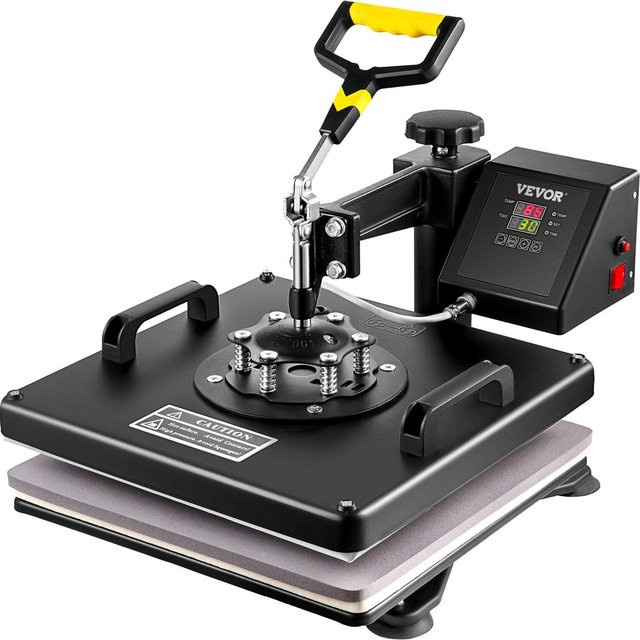 Vevor 5 in 1 Heizpresse Multifunktionale Sublimationsmaschine für T-Shirts, Tassen, Hüte und Teller, Farbe: Grau/Schwarz, Breite: 38 cm, Tiefe: 38 cm - Bild 1