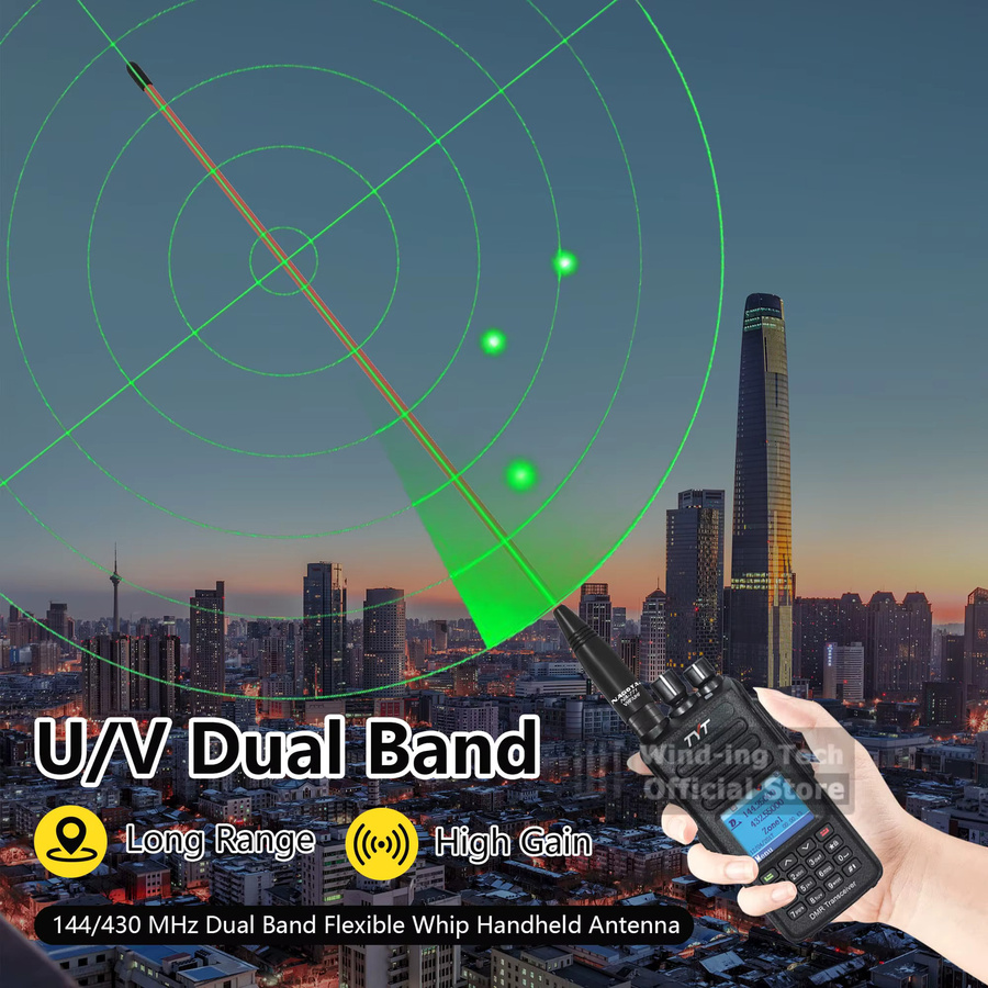 Nagoya NA 771 Peitschenantenne mit SMA-Stecker für VHF UHF 144/430 MHz in Orange, kompatibel mit TYT Baofeng Retevis PUXING Funkgeräten - Bild 5