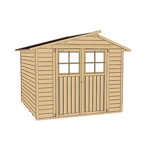WEKA Gartenhaus 323 aus europäischer Fichte mit Satteldach und Vordach, beige, B/H/T: 225 x 221 x 171 cm - Bild 4