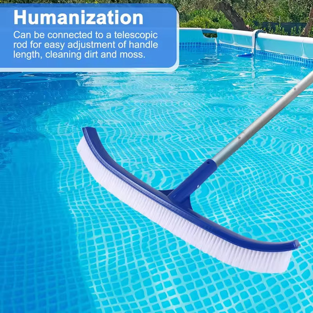 18-Zoll Schwimmbadbürste mit Nylonborsten in Blau für Spa-Wände und Boden - Bild 1