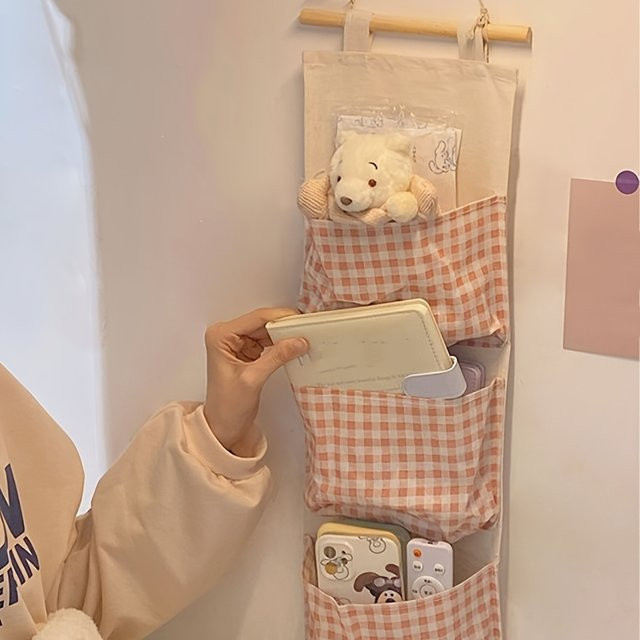 PGY Aufbewahrungstasche aus Stoff in Pink für die Wandmontage oder als Türhängeschrank - Bild 1