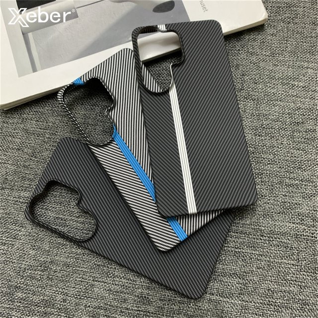 Xeber Ultra Slim Carbon Fiber Hartschale für Samsung Galaxy S26 Ultra S25 S24 S23 Plus Ultra Business Schutzhülle aus Kunststoff in Schwarz, Weiß oder Violett - Bild 1