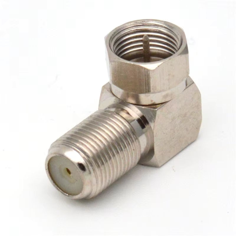 F-Stecker auf F-Buchse Adapter 90 Grad Winkel RF-Koaxial-Konverter für TV-Antennenkabel in Silber - Bild 4