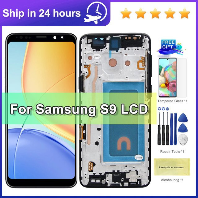 Samsung S9 G960 G9600 G960F LCD-Display mit Touchscreen-Digitizer-Baugruppe und Rahmen in Schwarz oder Grau - Bild 1