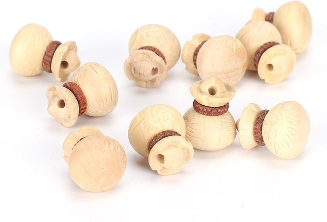 Buchsbaum Anhänger Glückstüte, beige, 10 Stück - Bild 1