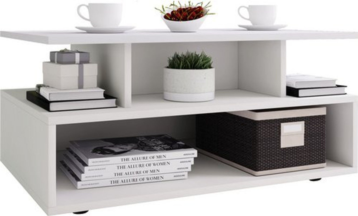 VCM Couchtisch Esila in Weiss, B/T/H: 50 x 40 x 80 cm - Bild 2