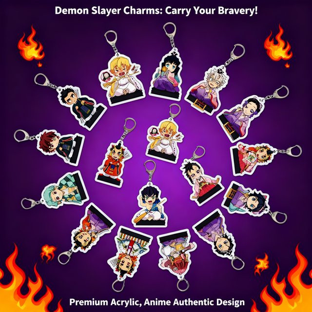 Bandai Demon Slayer Acryl-Schlüsselanhänger, Kunststoff, Bunt / Mehrfarbig - Bild 1