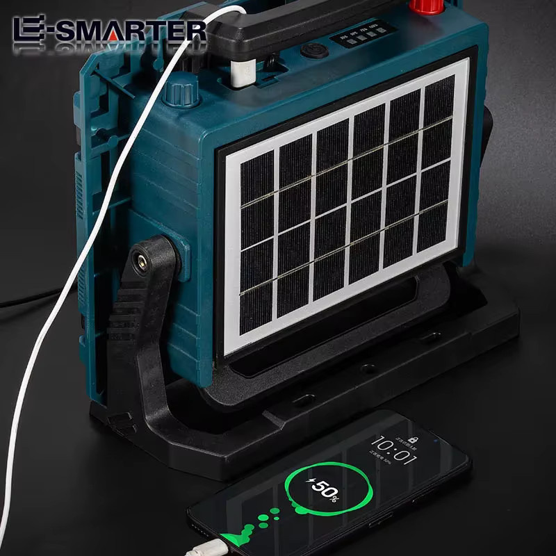 ESMARTER Solar LED Flutlicht in Schwarz für Outdoor, Garten und Camping als tragbare Notfallbeleuchtung - Bild 4