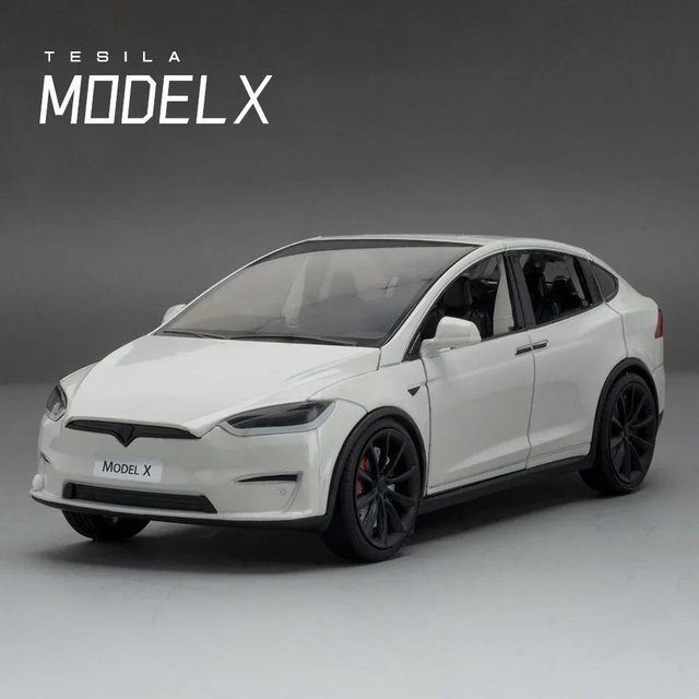 JJRC TOP Tesla Model X Tesla Model 3 Spielzeugauto, 1:24, weiß, mit Licht und Sound - Bild 1
