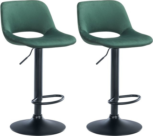 CLP 2er Set Barhocker Camden mit Samt-Bezug in modernem Design - Bild 1