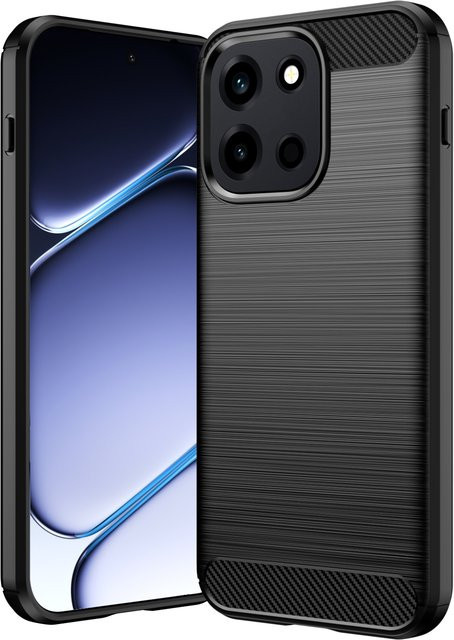 Stoßfeste TPU-Schutzhülle mit Kohlefaser-Textur und mattem Finish für OnePlus Nord 6 CPH2795 Turbo 6 in Schwarz und Blau - Bild 1