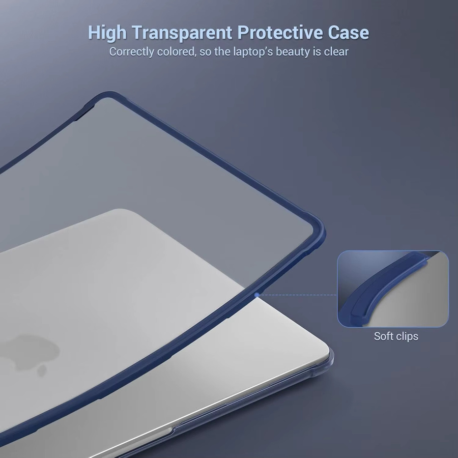 MOSISO MacBook Laptop-Hülle aus Kunststoff-Hartschale, transparent, passend für MacBook Air 13 und 13,6 Zoll sowie MacBook Pro 14 und 16 Zoll - Bild 2