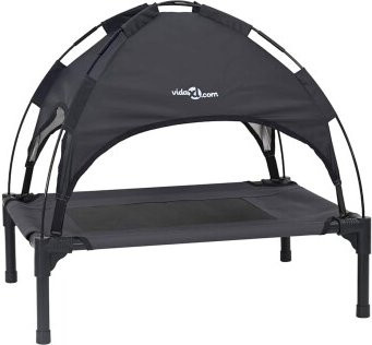 vidaXL Hundebett Schwarz aus Metall, rechteckig, B/T/H: 61 x 48 x 61 cm - Bild 1