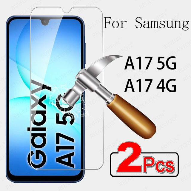 2 Stück Displayschutzfolie aus Glas für Samsung Galaxy A17 5G A16 A15 4G in Transparent - Bild 1