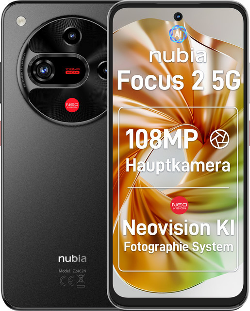 Nubia Focus 2 5G Smartphone Schwarz mit 256 GB Speicher und 6,7 Zoll Display - Bild 1