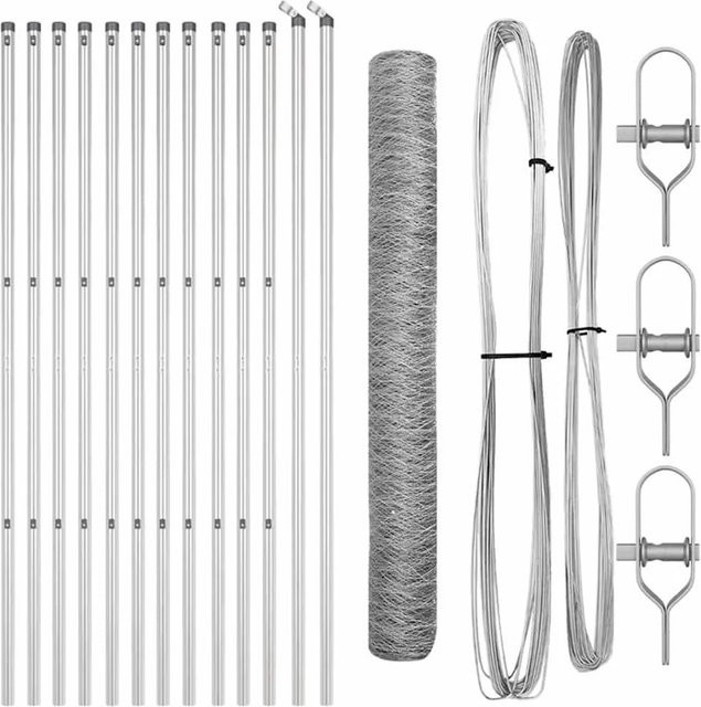 vidaXL Maschenzaun aus Stahl in Silber, B/H: 250 x 120 cm - Bild 1