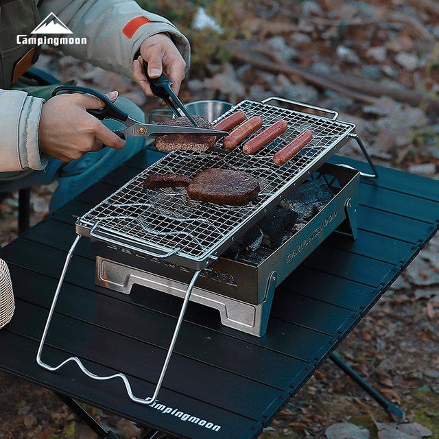 CAMPINGMOON Grillnetz aus 304 Edelstahl rechteckig für Outdoor und Camping Barbecue - Bild 1