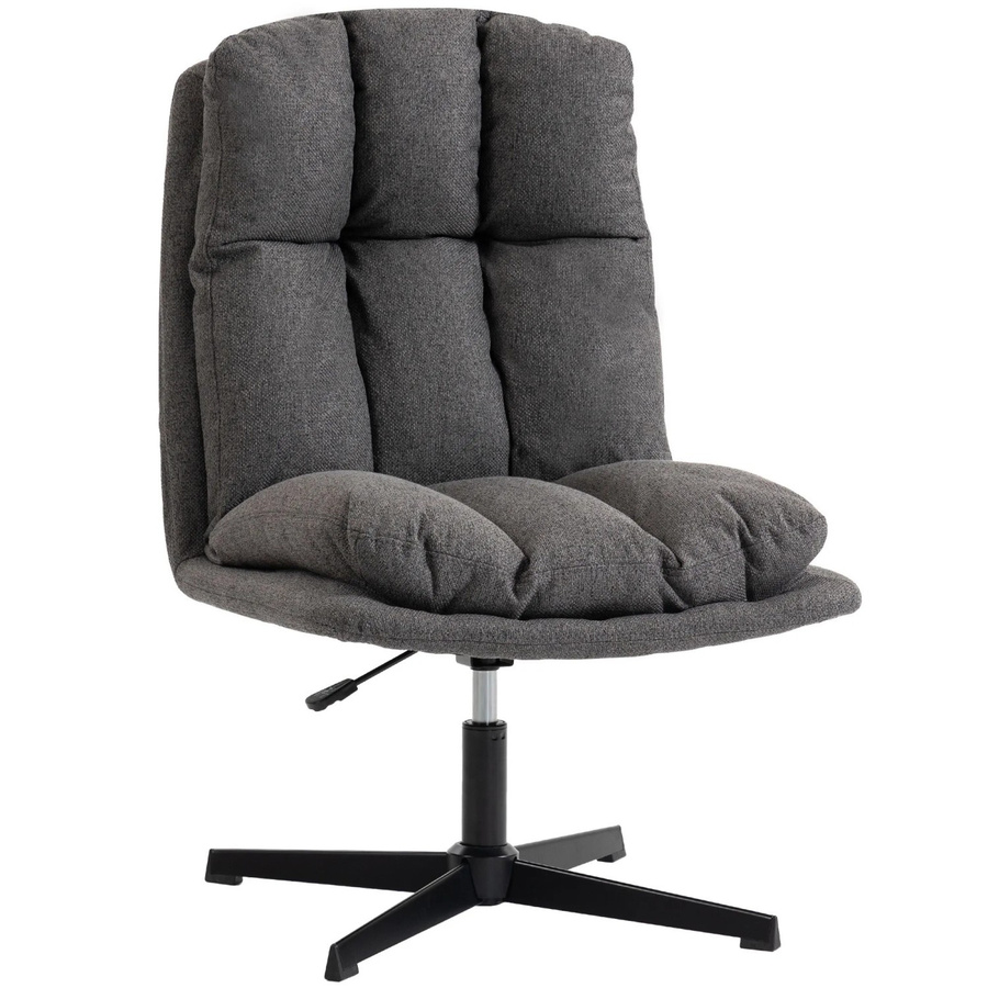 HOMCOM Accent Chair mit 360 Grad Drehsitz aus Polyester und Schaumstoff in Dunkelgrau, Tiefe: 75 cm, Breite: 63 cm, Höhe: 102 cm - Bild 2