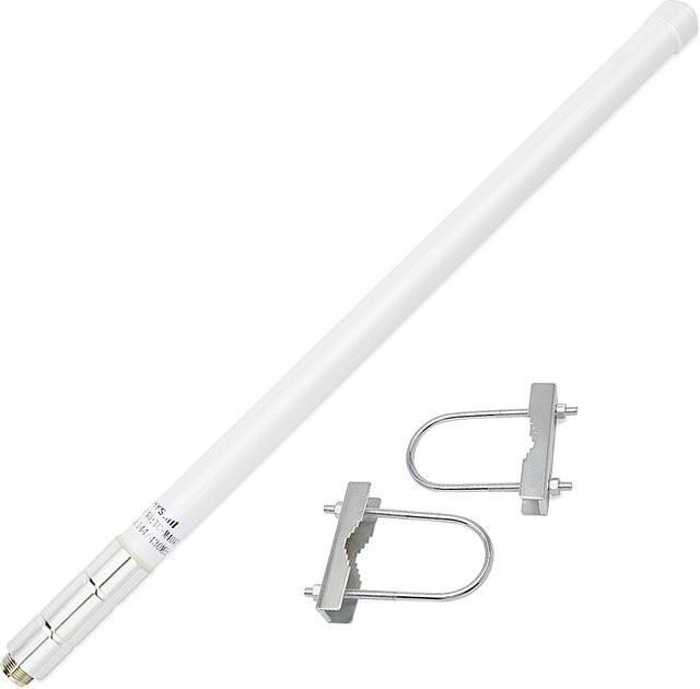 YNIBST VHF-Fiberglas-Radioantenne für Amateurfunk-Transceiver, 136–174 MHz, Outdoor-Basisantenne mit SO-239-Anschluss, Weiß - Bild 1