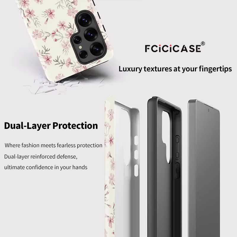 Fcicicase S26 Edge Painting Flower Handyhülle für Samsung Galaxy S26 Ultra und S26 Plus, 2 in 1 Dual Layer Acryl Cover, Multicolour - Bild 3