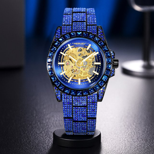 MEIRUIQI Armbanduhr, Automatik, Blau, Rund, Edelstahl, Herren - Bild 1
