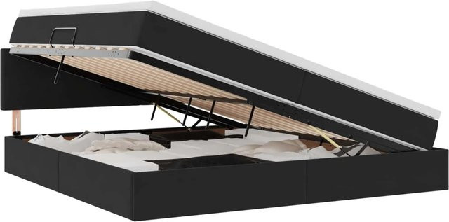 vidaXL Bett mit Stauraum und LED in Schwarz aus Samt, B/T: 200 x 200 cm - Bild 1