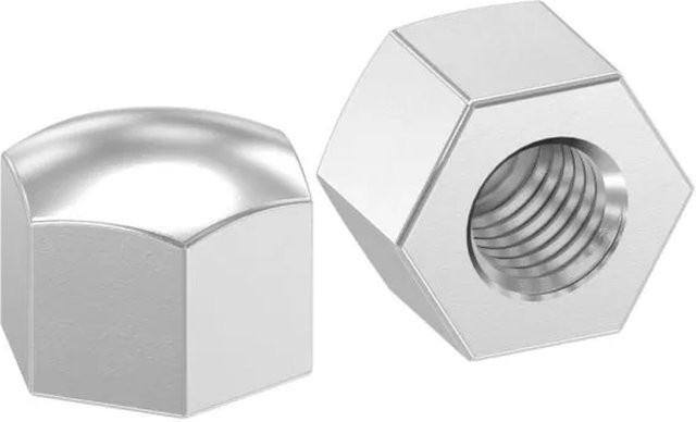 FeNau Sechskanthutmutter Edelstahl A2 M10 Flacher Kopf DIN 917 Silber - Bild 1