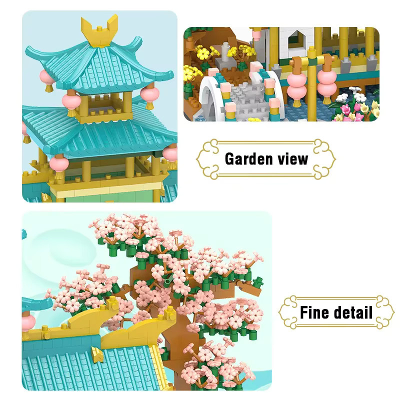 CONUSEA 3D Retro Chinesische Villa, Bausteine, 2350 Teile, ab 14 Jahre - Bild 2