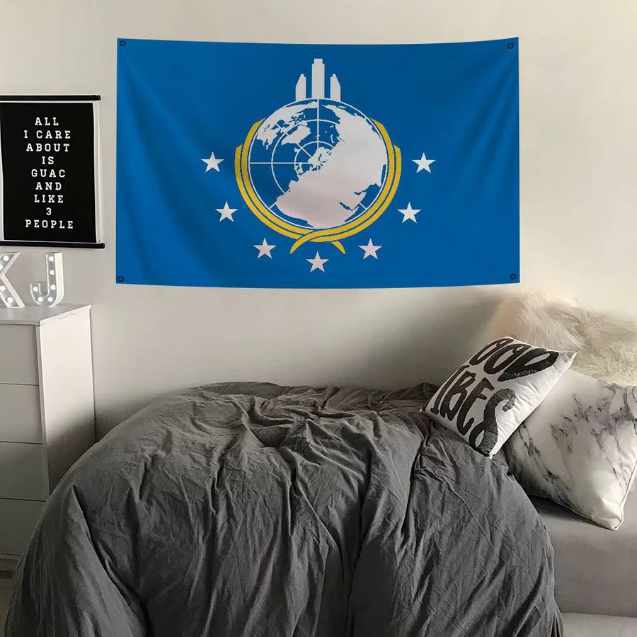 Super Earth Flag Banner aus blauem Polyester mit Vierlöchern für Outdoor und Raumdekoration, B/H: 90 x 60 cm - Bild 3