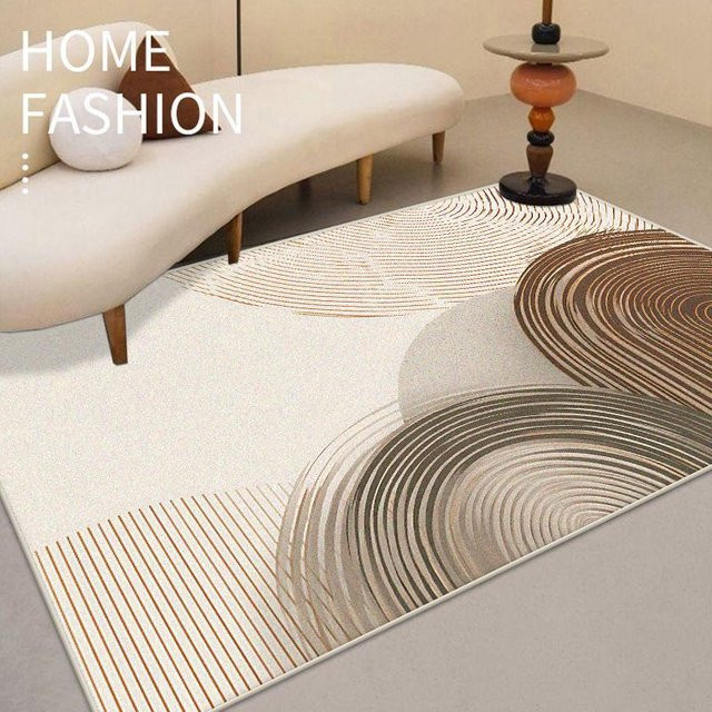 Karpetti Flauschiger Teppich in Beige, Modernes Geometrisches Design, Rutschfest und Waschbar, B/T: 120 x 80 cm - Bild 1