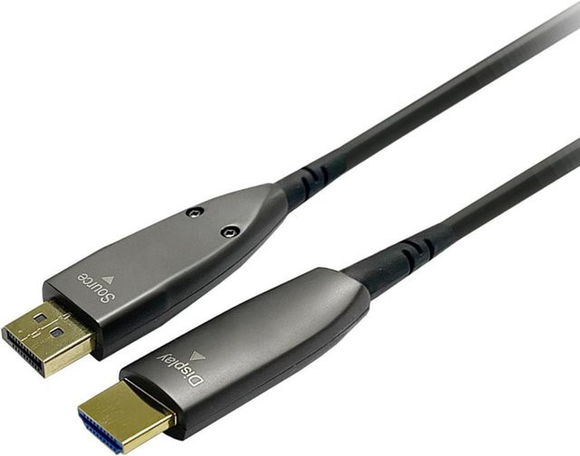 Vivolink Videokabel-Adapter DisplayPort auf HDMI Schwarz, Länge: 20 m - Bild 1