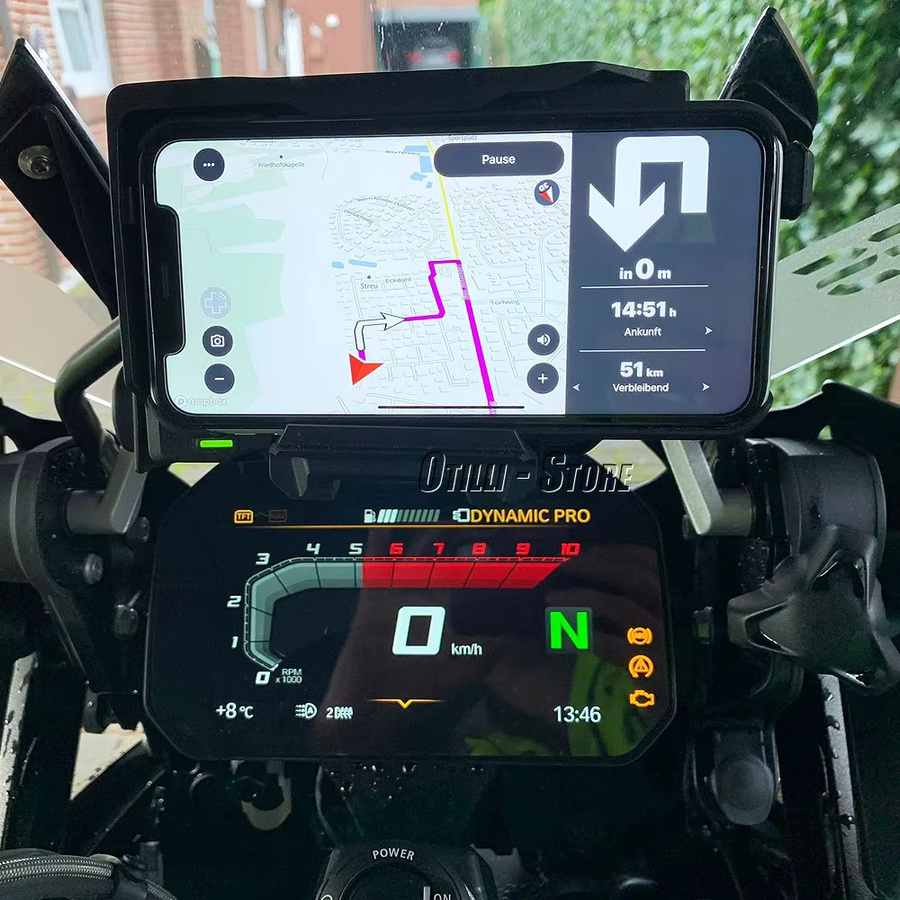 BMW Motorrad USB Drahtlose Ladehalterung für Telefon und Navigation für S1000RR S1000XR F900XR F900R C400X C400GT R1250RT R1250RS mit USB-C Anschluss in Schwarz oder Weiß - Bild 6