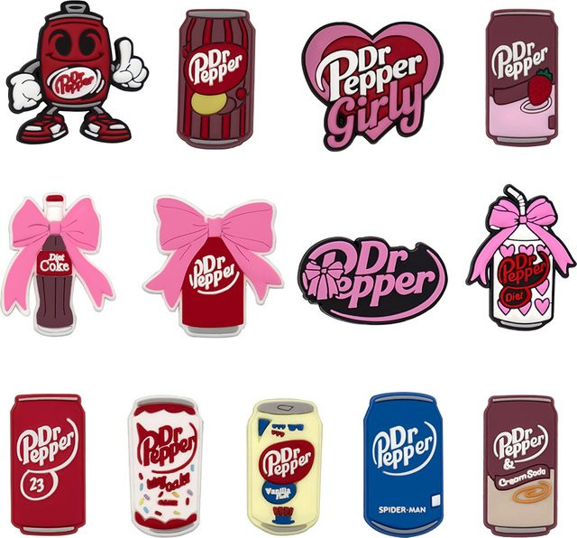 Potdemiel Schuh-Charms Dr Pepper Soda-Flaschen, PVC - Bild 1