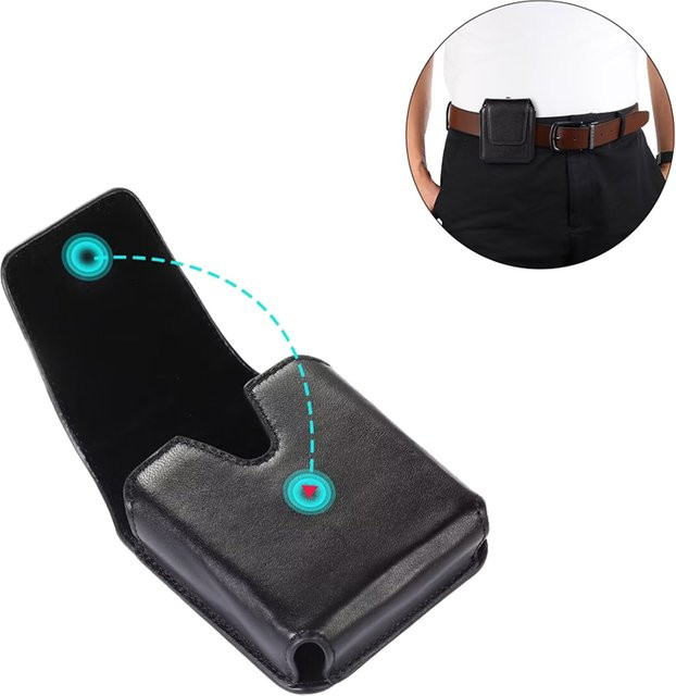 FaLi Qisubao Hüfttasche aus echtem Leder in Schwarz für faltbare Smartphones wie Samsung Galaxy Z Flip und Motorola Razr 60/50 Ultra - Bild 1